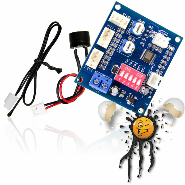 12V PC PWM temperature fan controller set